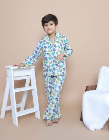 Turtle Time Cotton Nightwear for Boys